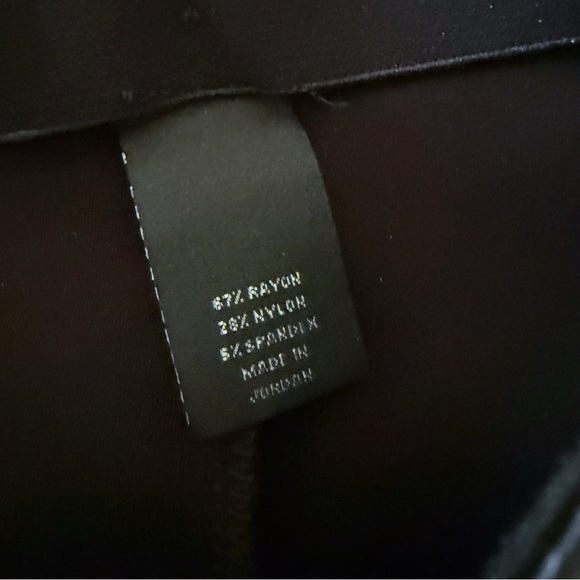 Slim Factor No Waist Coated Ponte Flare Pants Faux Leather Black SZ L New - Picture 6 of 6